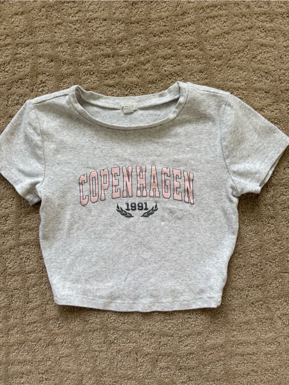Garage Light Gray Shorts with Pink "COPENHAGEN" Graphic